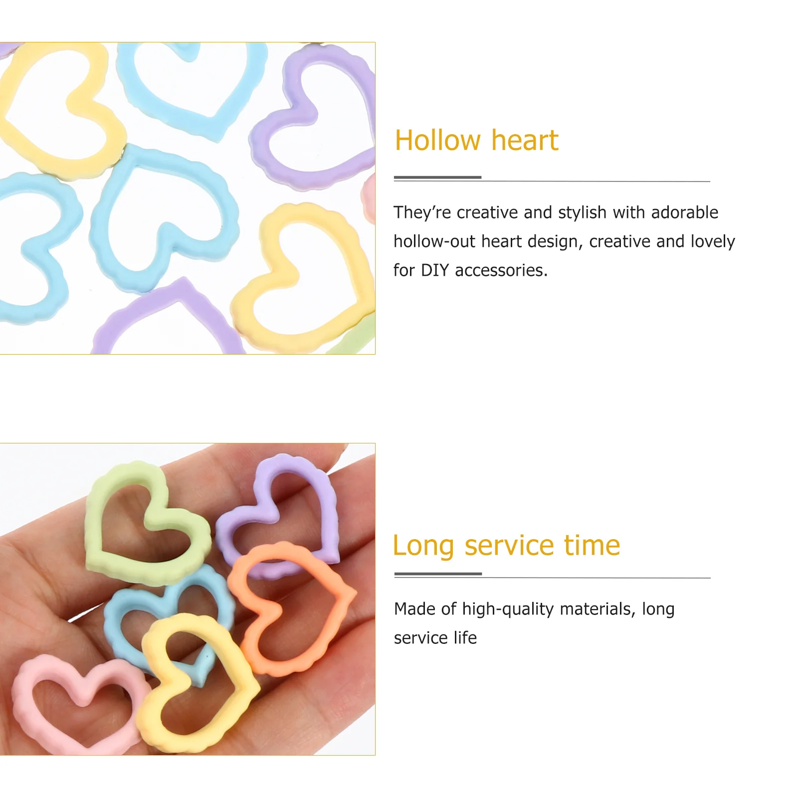 25 قطعة جراب هاتف على شكل قلب مجوف مادة إكسسوارات يدوية ذاتية الصنع زخرفة بلاستيكية لغطاء الهاتف طقم صنع المجوهرات #2
