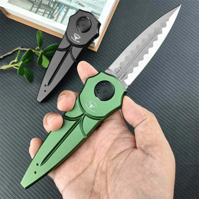 Outdoor knife Camping Survival Warrior Hunting self-defense multi-purpose EDC pocket knife aluminum alloy handle D2 handle