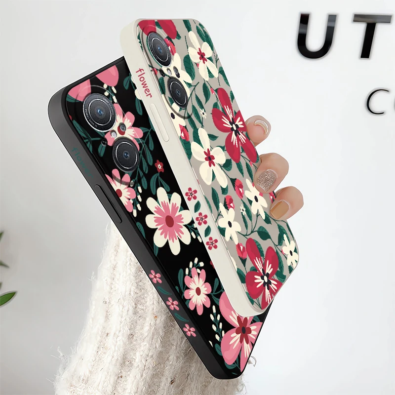 حافظة لهاتف هواوي P40 Lite P30 Pro Nova 9 6 SE 8i 7i 5T P20 Y7A Y7P Y7 Y9S P Smart 2021 موضة الأزهار طباعة ماتي غطاء من البولي يوريثان #4