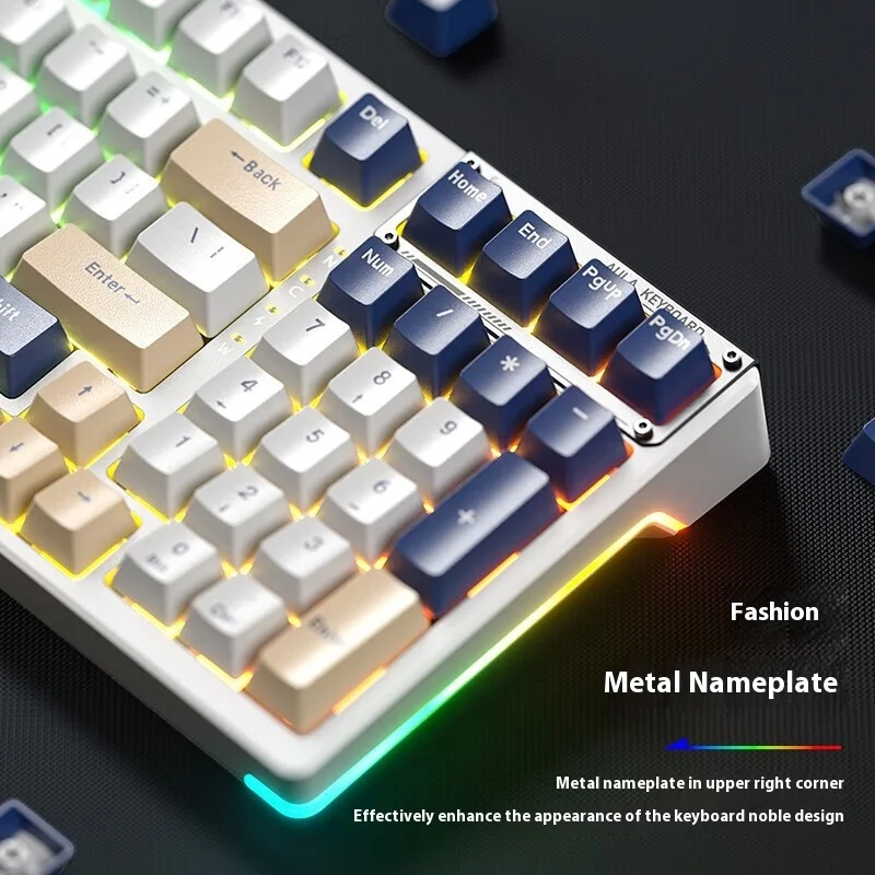 Imagem -03 - Teclado Mecânico Transparente Aula F98 sem Fio Terceiro Exame Simulado Jogo de Esportes Eletrônicos Rgb 99 Chave de Plugue Quente Jogo Personalizado