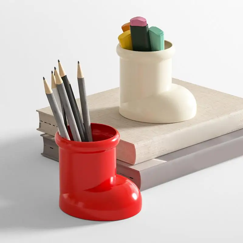 Porte-crayon multifonctionnel en forme de botte, support de stylo de dessin animé, stockage de brosse de maquillage, drôle, T1