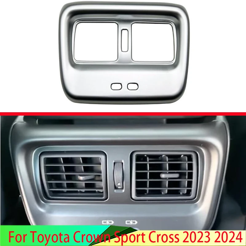 For Toyota Crown Sport Cross 2023 2024 Car Accessories ABS Carbon fiber style Armrest Box Rear Air Vent Frame Trim Cover