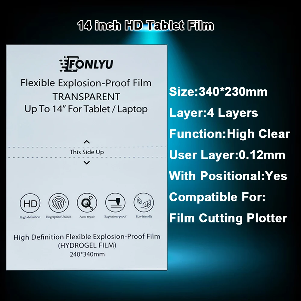 FONLYU Laptop Tablets Pad Computer HD Matte Hydrogel Film for Cutter 14 inch LCD Screen Protector Front Film Cutting Machine