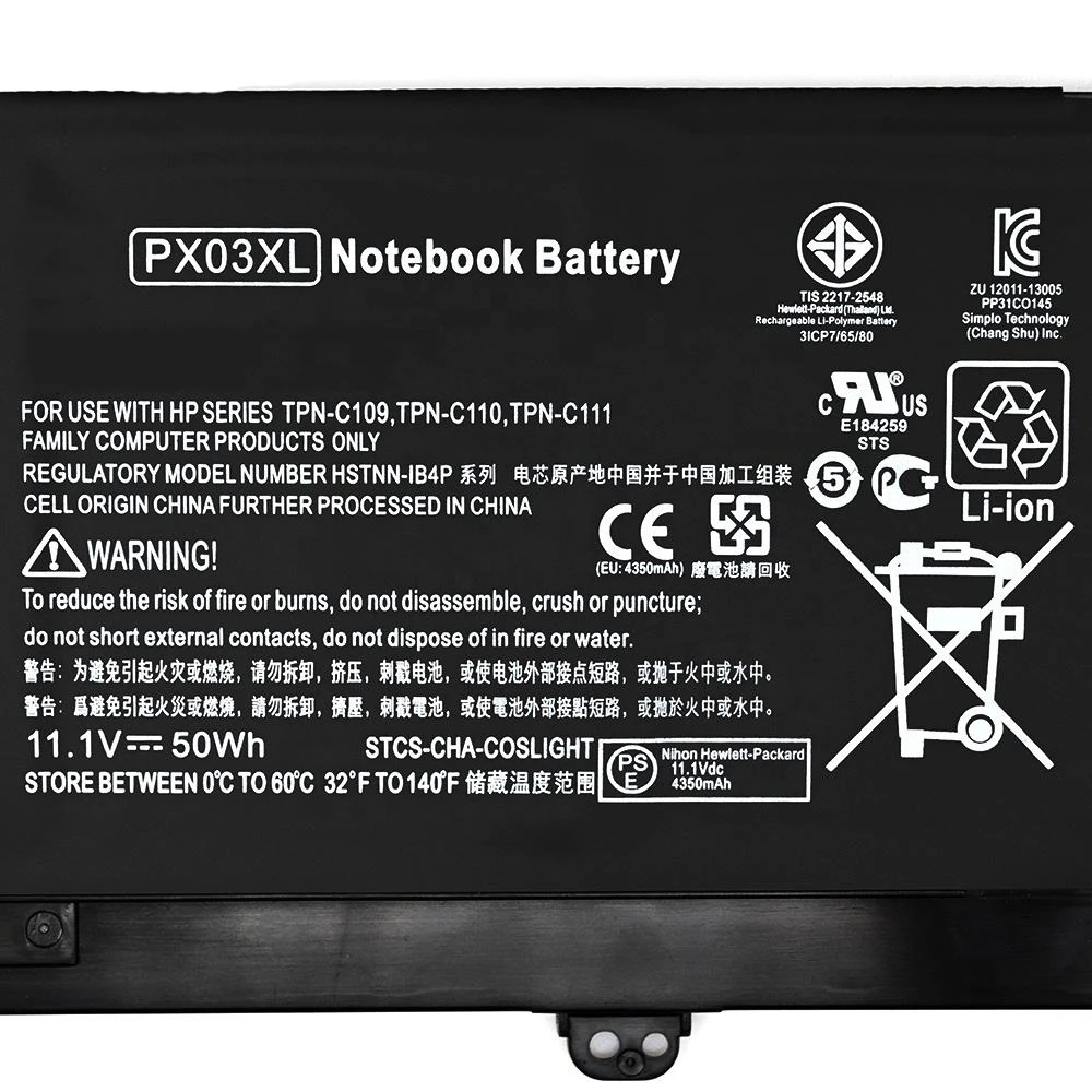 Brand New Genuine Original PX03XL 11.1V 50Wh Laptop Battery for HP Envy 14 Touchsmart M6 M6-k Sleekbook 715050-001