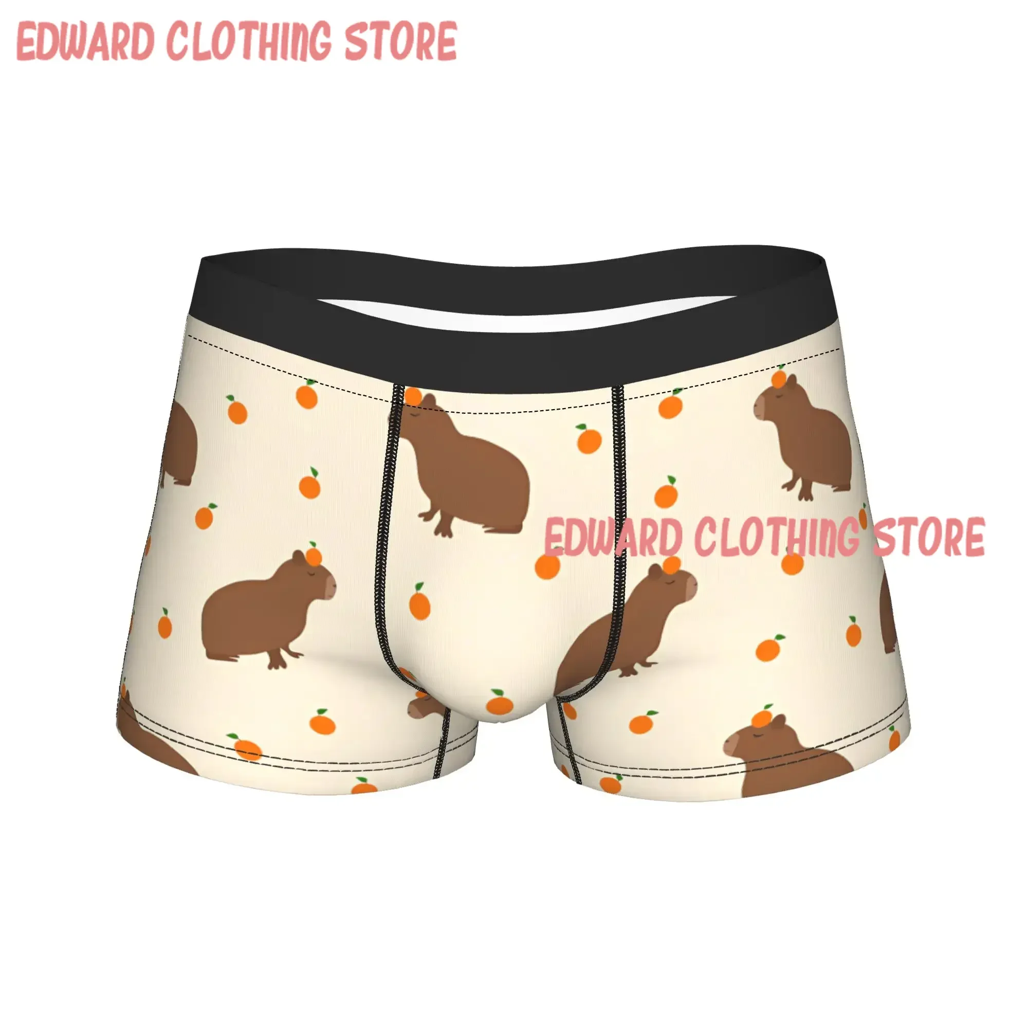 Orange Fruit Capybara Boxer Brief  Underwear Hot Sale Men Comfortable Trunk Custom DIY Oversize Underpants