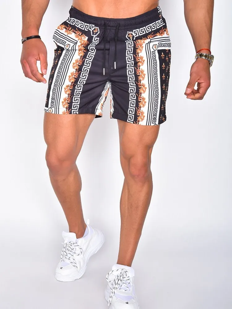 Loose Beach Shorts With Drawstring Fast Boat Anchor Printed Shorts Summer Men's 3d Printed Casual Oversized Beach Shorts MA1