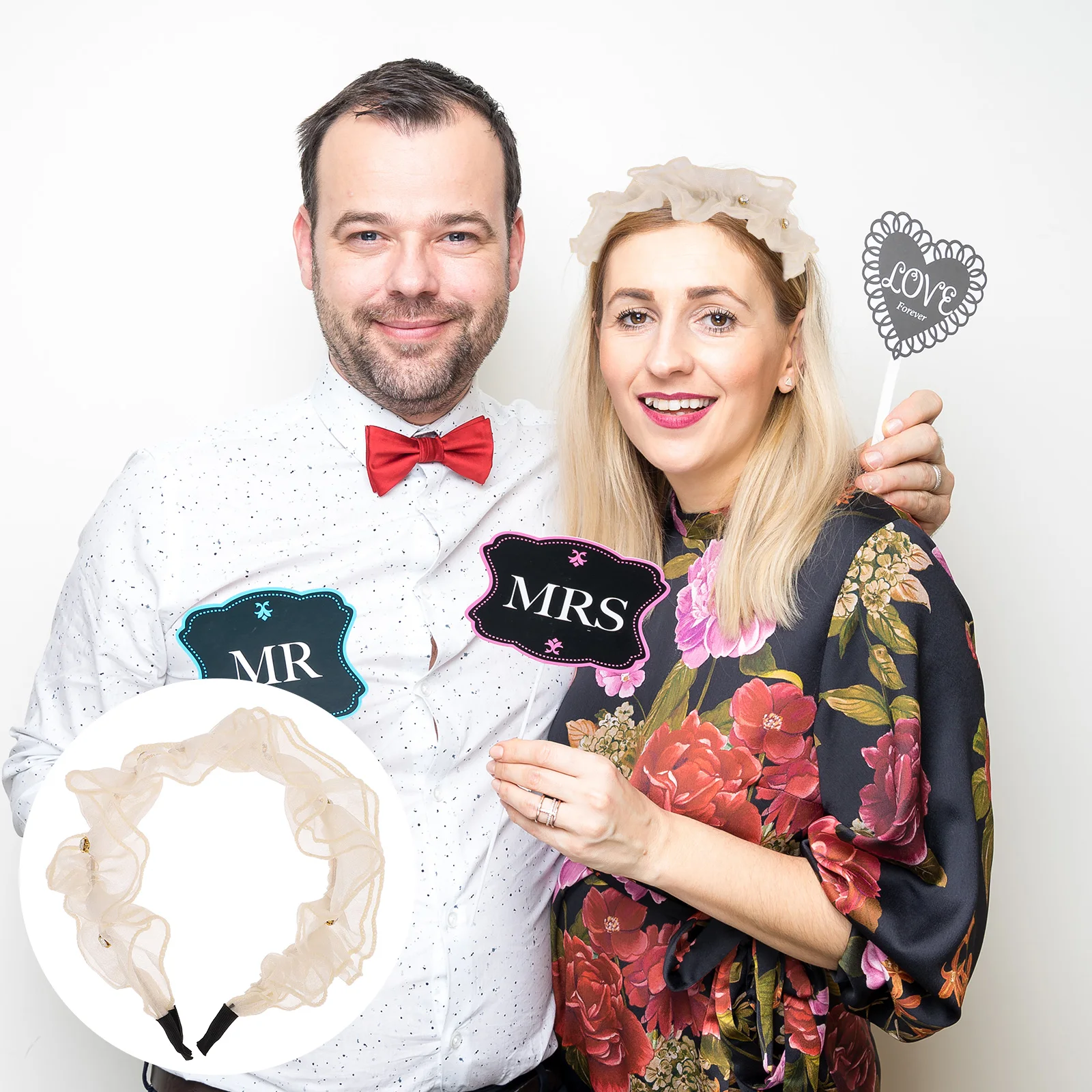 عصابة رأس أنيقة من الدانتيل على طراز لوليتا الحلو للنساء، زينة شعر مريحة طوال اليوم، إكسسوارات عصرية للحفلات #1