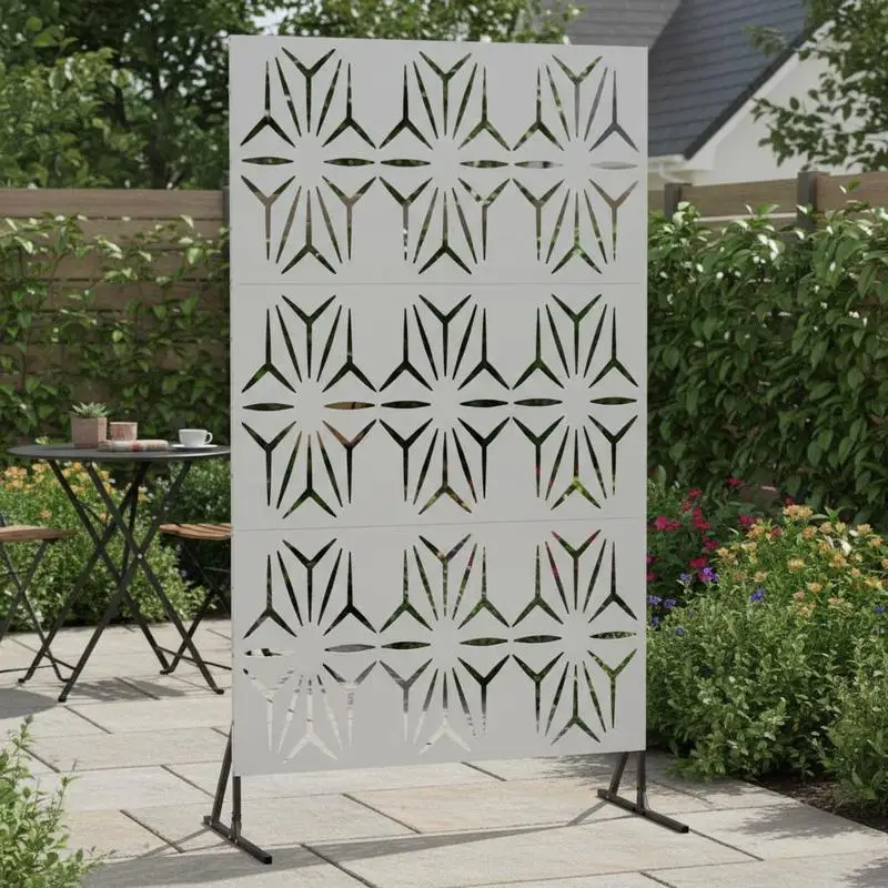 Paravent de jardin gris 100x50x180 cm - Séparateur d'espace extérieur moderne en acier durable pour la détente et des espaces élégants