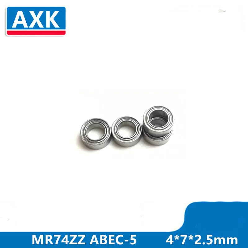 

Axk Free Shipping 10pcs Mini Bearing Mr74zz L-740zz 4x7x2.5mm Bearings P5 Mr74 Zz 4*7*2.5 Deep Groove Ball Bearings