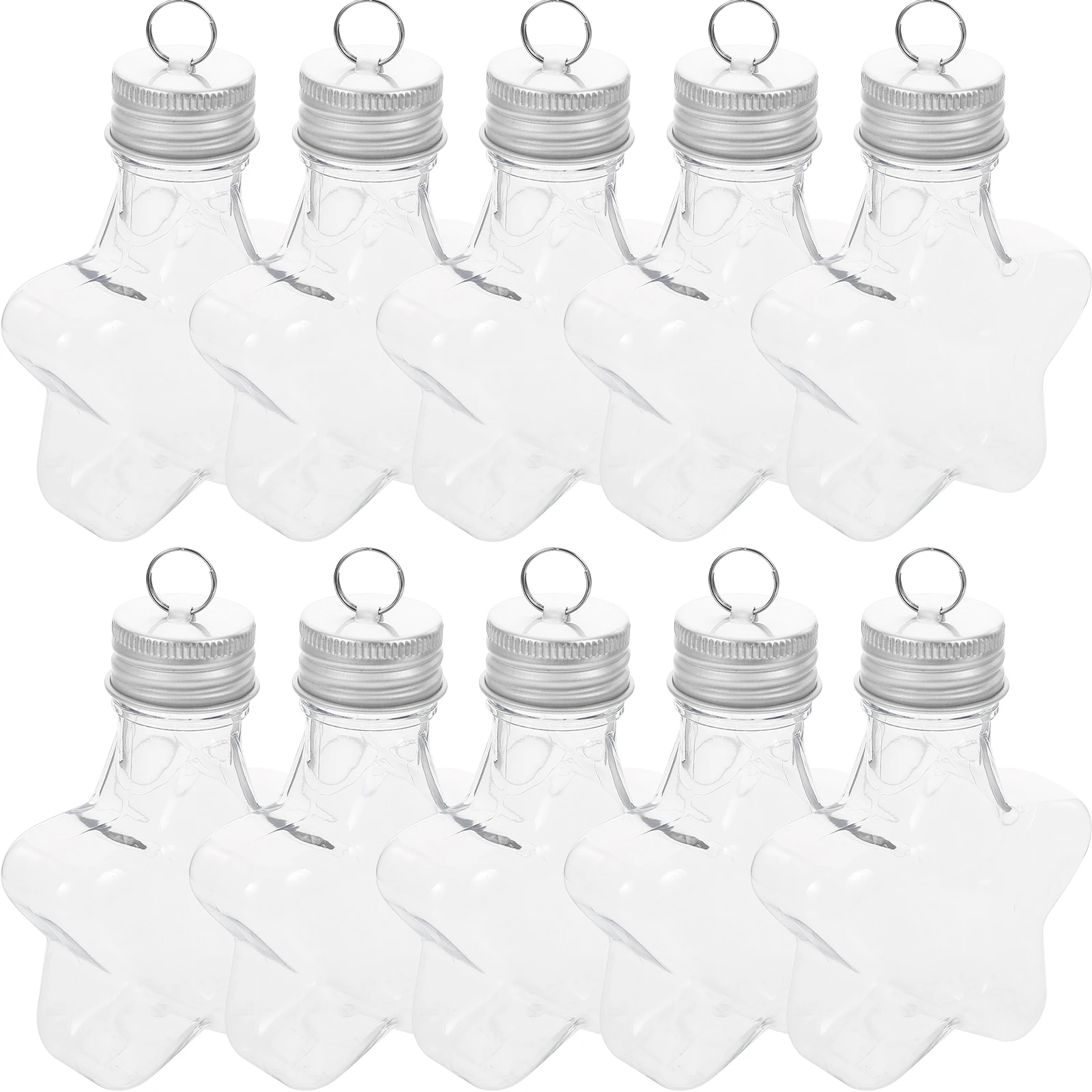 

10Pcs Star Jars Refillable Bottle Decor Unique Origami Craft Bottle Pendant Star Jars Wishing Containers Landscape Container
