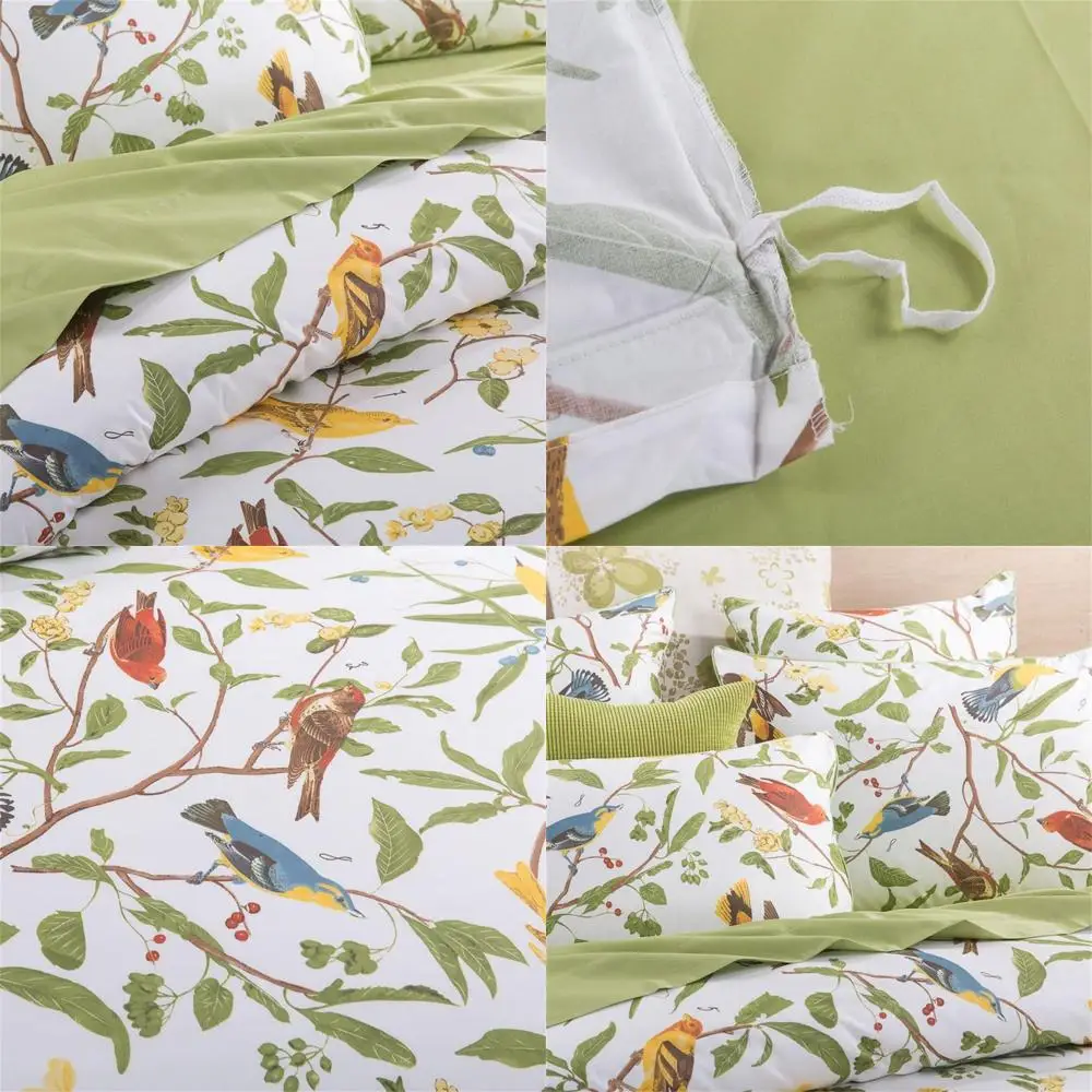 طقم غطاء لحاف على شكل زهور المزرعة بحجم كينج - 3 قطع مفروشات أنيقة على الطراز الرعوي مع قطن مصري 100% #1