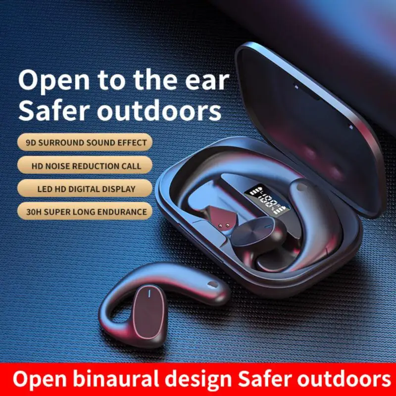 For Bone Conduction Headphones TWS Wireless Headset Noise Reduction IPX6 Waterproof Sports Earphone With Mic