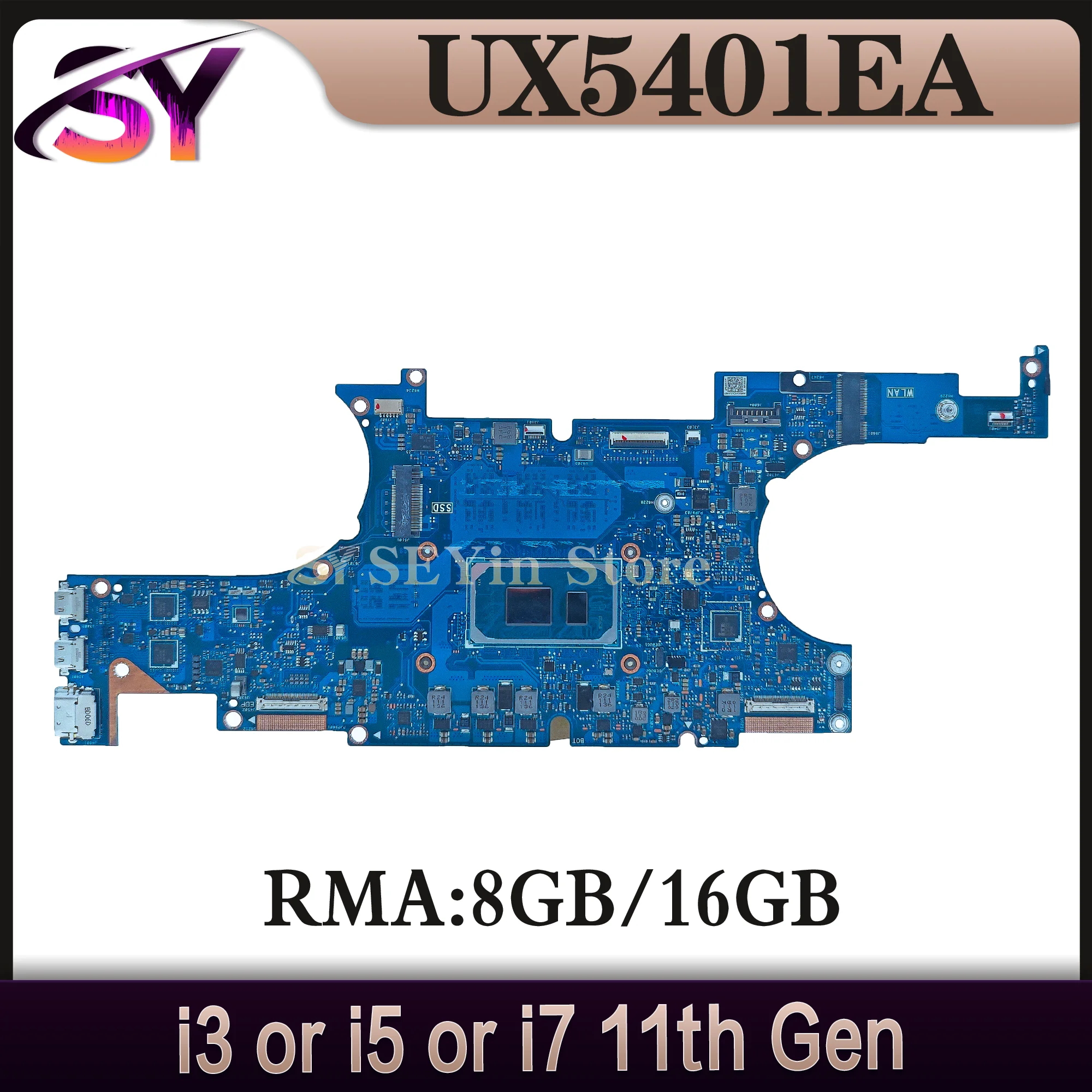 UX5401 Mainboard For ASUS UX5401EA UP5401EA BX5401EA RX5401EA Laptop Motherboard i3 i5 i7 11th Gen RAM-8GB/16GB