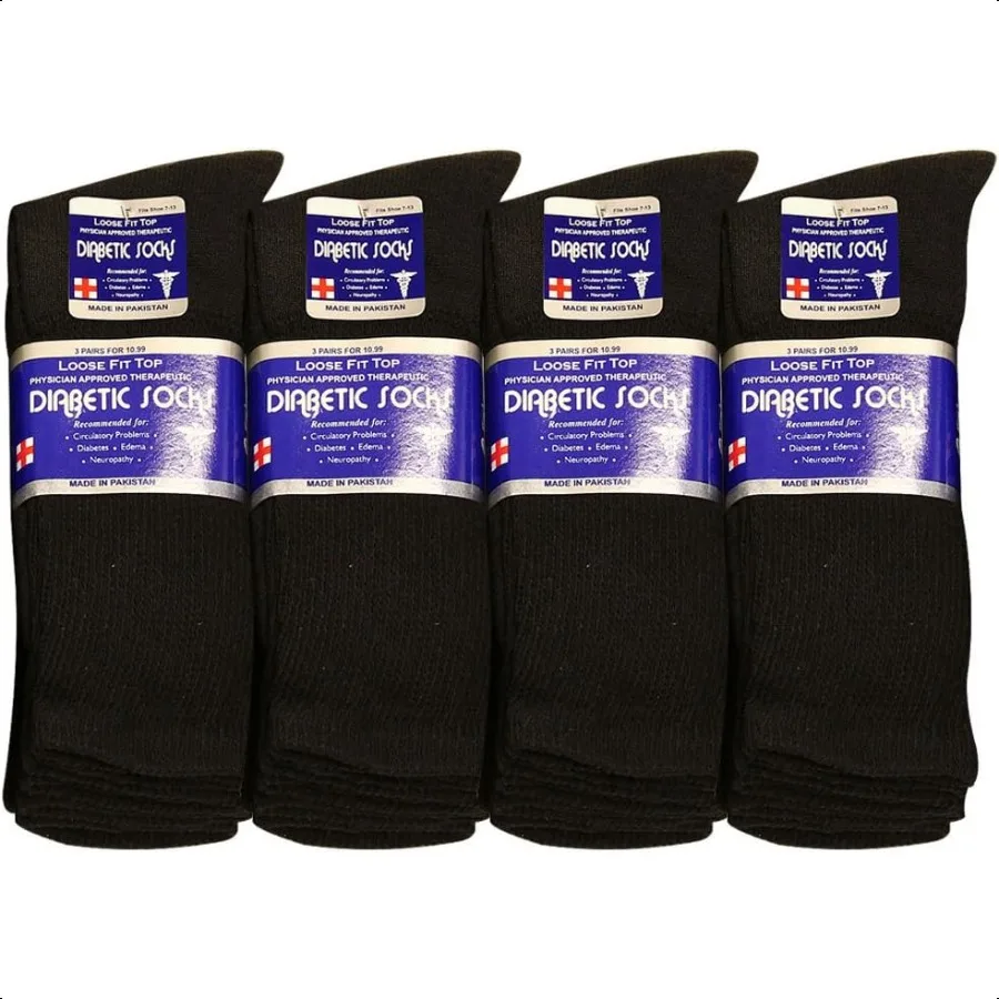 Calzini per diabetici Appd per medici per uomini e donne, top ampio e largo per l'equipaggio