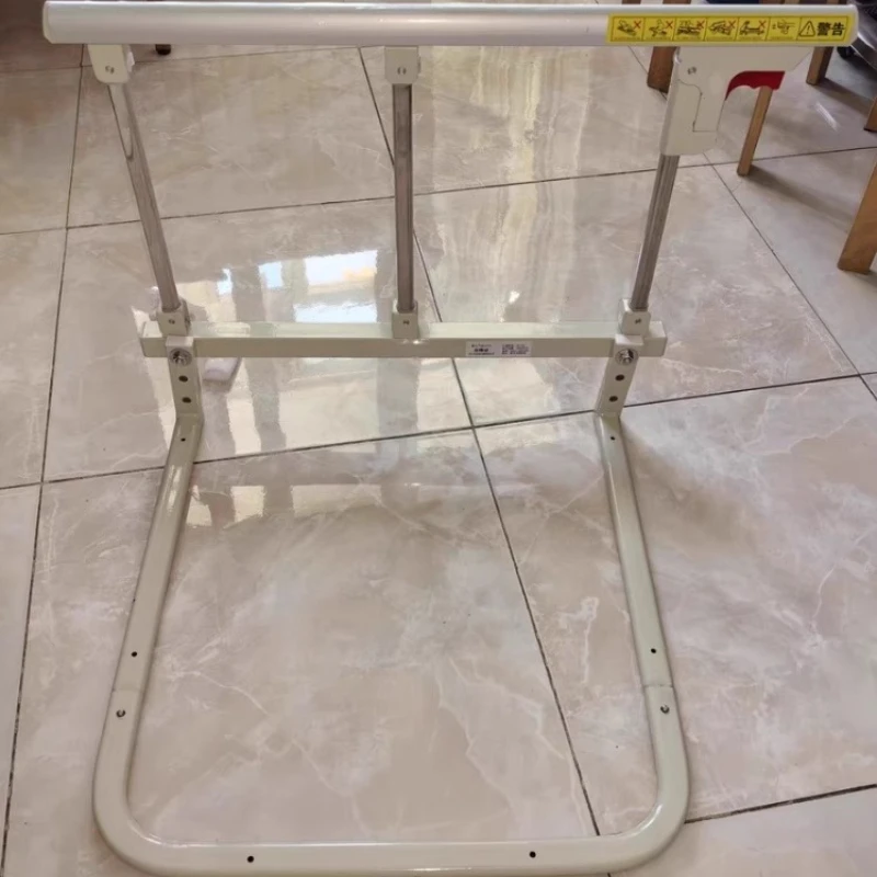Adjustable Bed Guardrail for Elderly Care & Post-Surgery Use Anti-Slip Metal Clamp-On Hospital Rail with Sturdy Handle Grip
