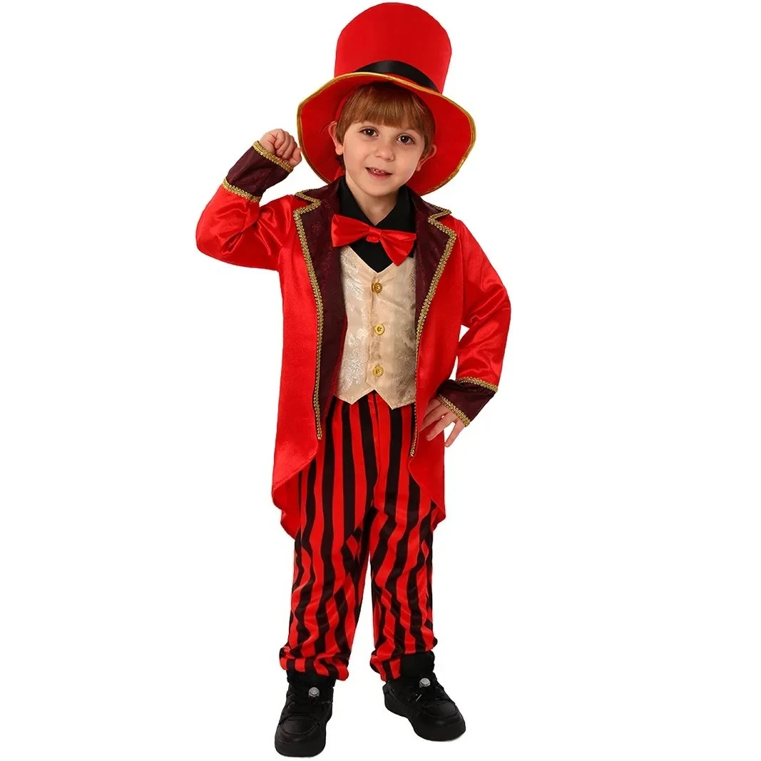 Kids Circus Professional Magician School Party Stage Show Performance Roles Play Outfit Children Boys Halloween Cosplay Costumes