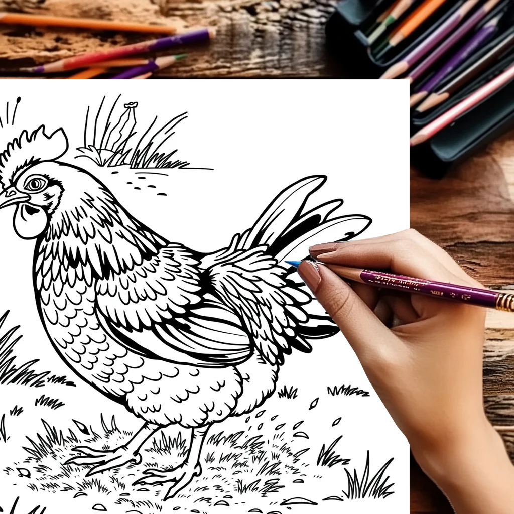 28 Pages Farm Animals Coloring Book for Adult | Drawing Supplies Colouring Book for Christmas, Thanksgiving