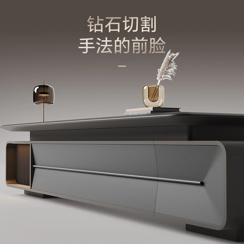 Nordic Luxury Office Desk France Simple France Simple L Shape Desks President Aesthetic Office Furniture Arbeitstisch FYOD