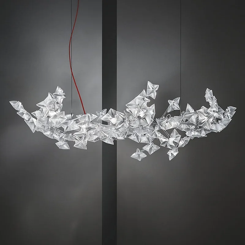 

Nordic Modern Crystal Light Luxury Style Living Room Dining Bedroom Minimalist Office Front Desk Villa Flower Art pendant light
