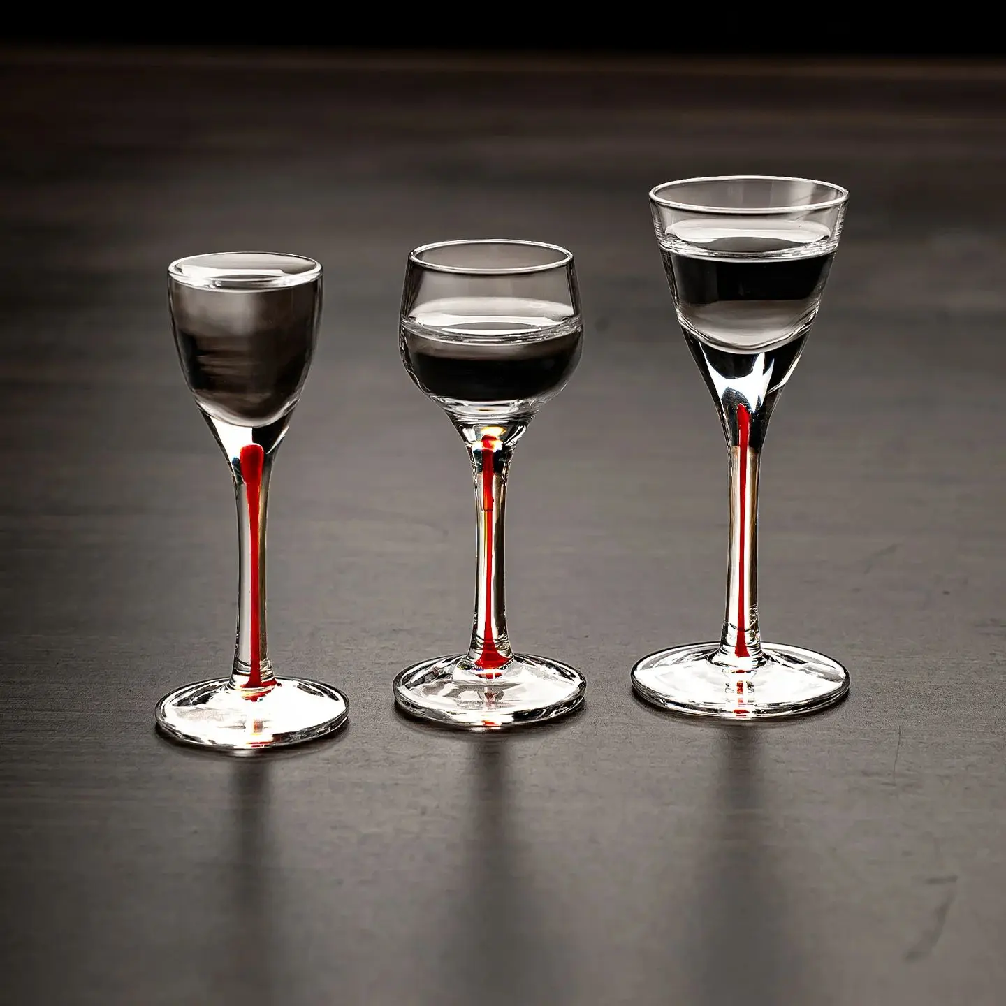 Handmade Red Core Handle White Liquor Decanter High-end Crystal Glass With Scale Slanting Small Wine Pot Public Cup Wine Cup