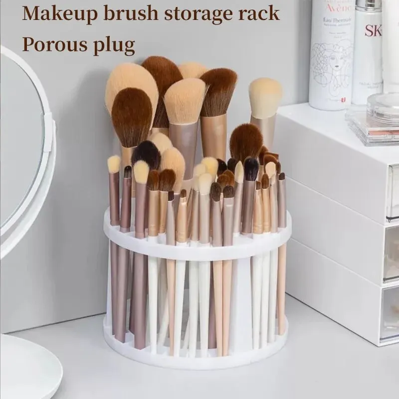 Large-capacity Round Insert Brush Holder Round Plastic Simple Multifunctional Brush Display Stand Cosmetic Brush Organizer