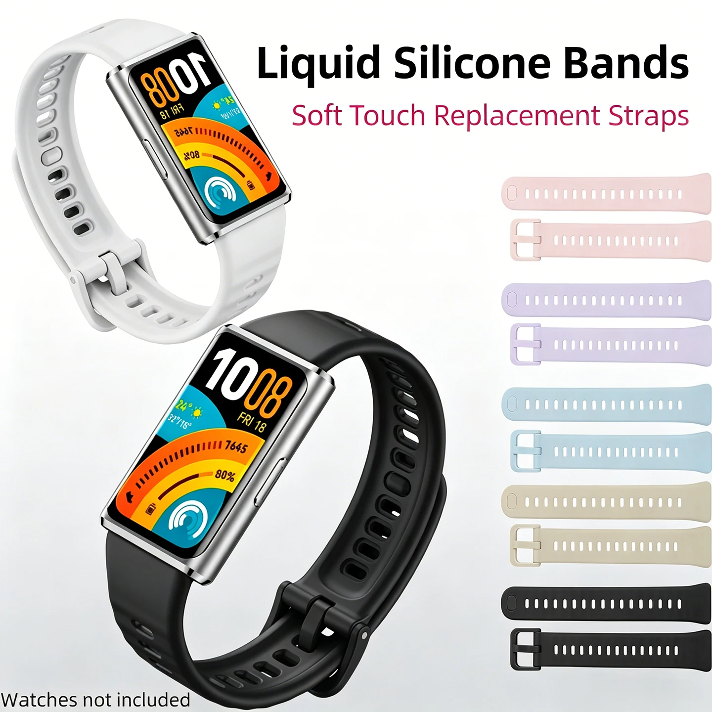 Soft Liquid Silicone Watch Strap For Huawei Band 11 Pro Replacement Wristband Waterproof Sport Bracelet Band Accessories