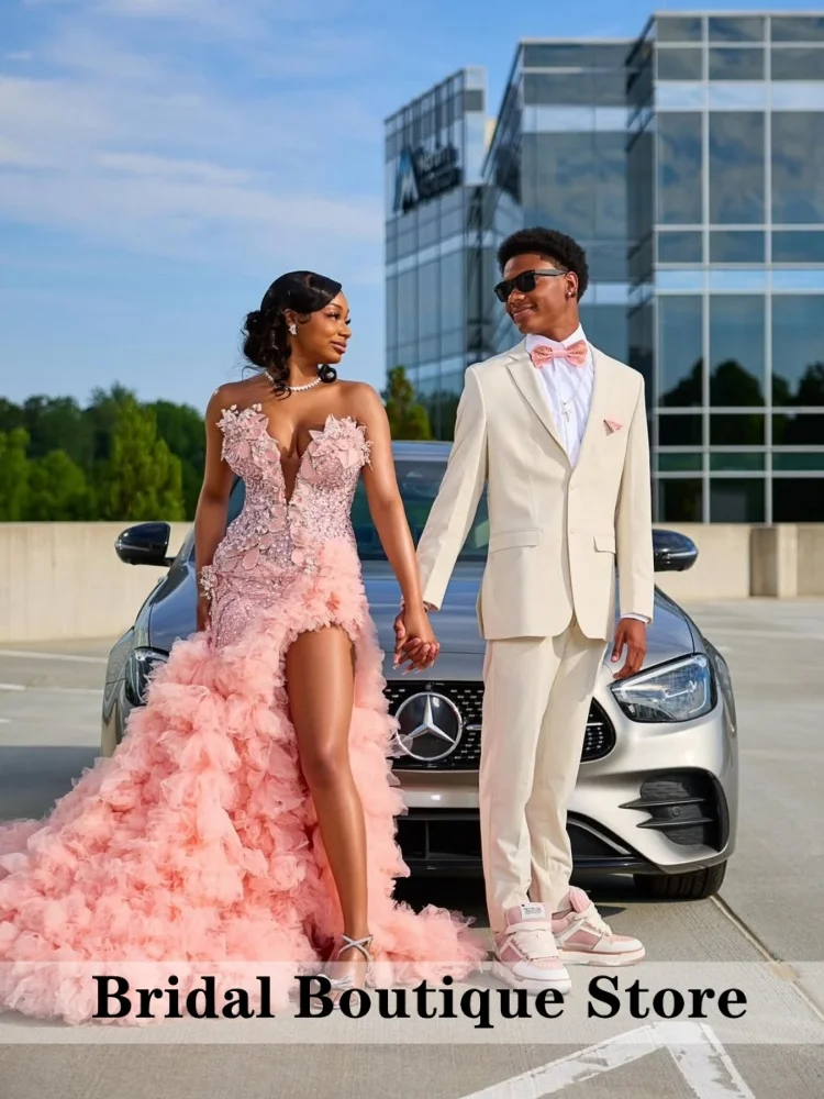 

Glitter Pink Tulle Prom Party Gown 2026 Diamonds Sweetheart Neck for Curvy Women Prom Homecoming Dance Customized