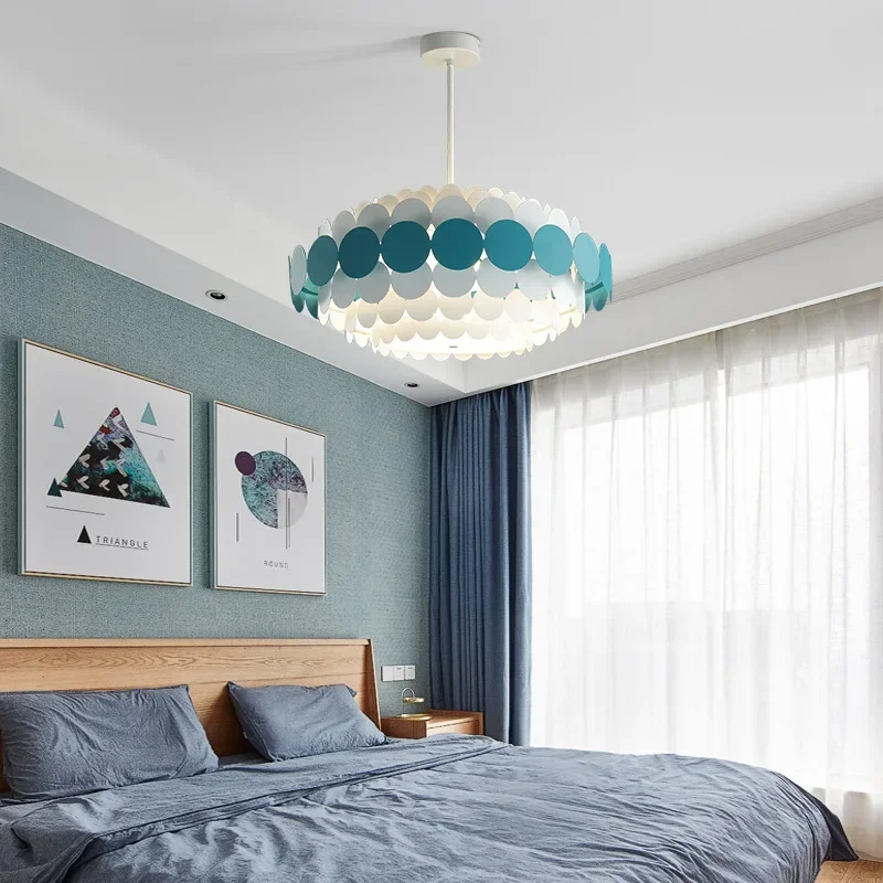 Modern Color Circular Decoration LED Pendant Light Minimalist Home Lighting Living Room Dining Room Bedroom Children's Room Lamp