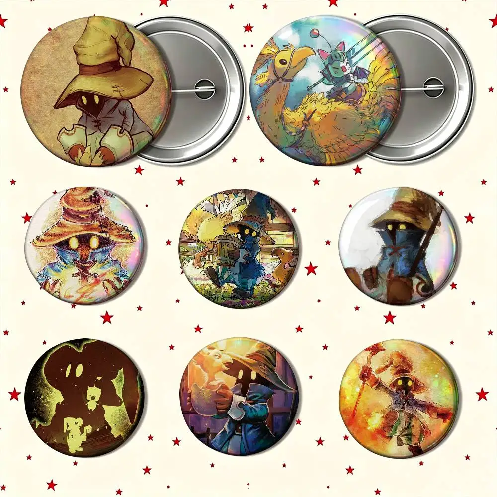 Moogle Final Fantasy Vivi   Enamel Pin Tinplate Round Brooch Cosplay Nijigen Otaku Culture Badge 25mm 32mm 44mm 58mm