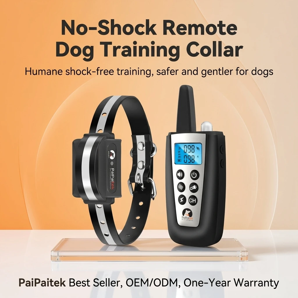 Dog Training Collar Remote 1000M Beep - 衝撃なしリモートドッグトレーニング首輪、ビープ音・振動機能付き、充電式、プラスチック製、1000m、IPX7防水、1年保証、OEM/ODM対応