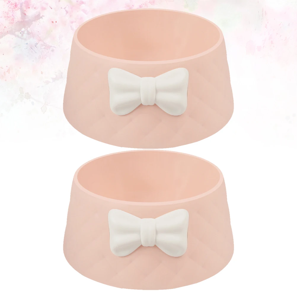 

2 Pcs Pet Cat and Dog Bowl Bowls for Dogs Plastic Small Water Food Feeding Equipment Feeder The