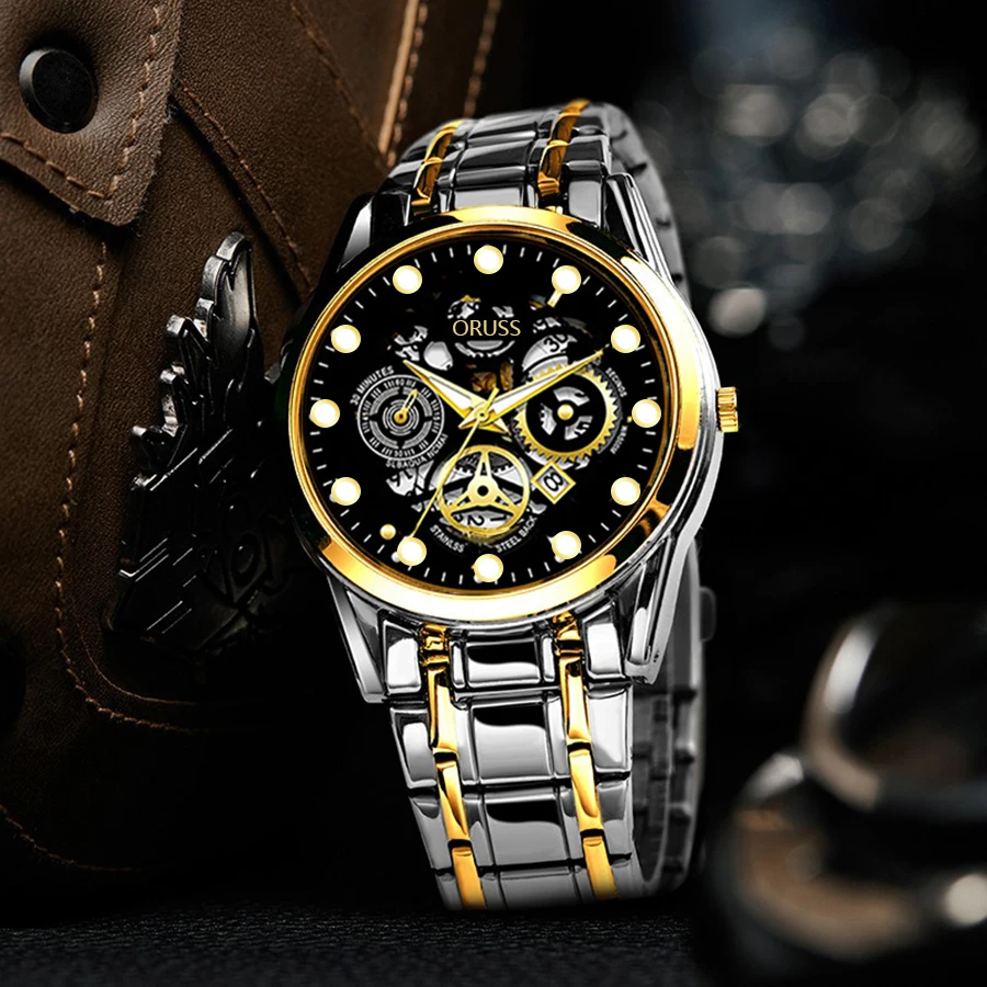 Original Men Stainless Steel Watch Waterproof Luminous Hollow Quartz Watch Fashion Casual  Luxury