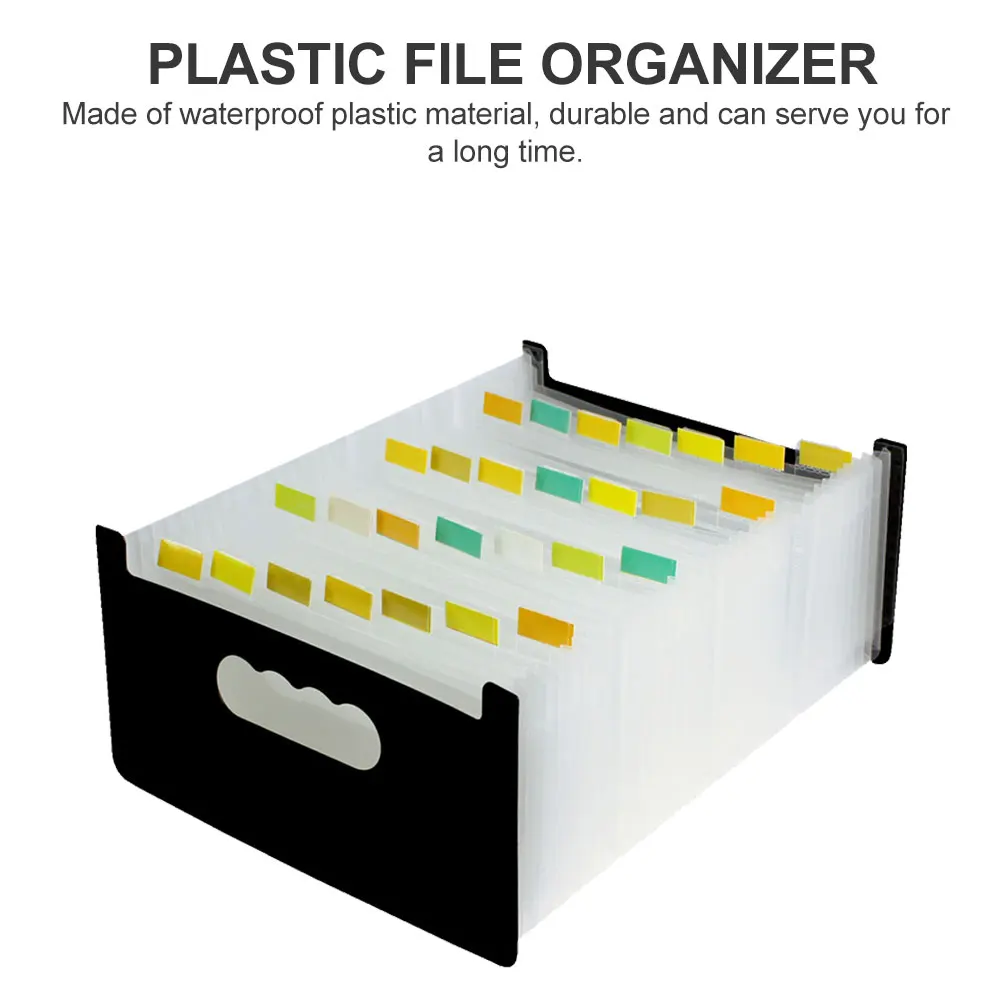 

Mini Accordion Folder Bag Waterproof Plastic File Organizer Small Document Holder Office Storage Expanding Folder for Tax