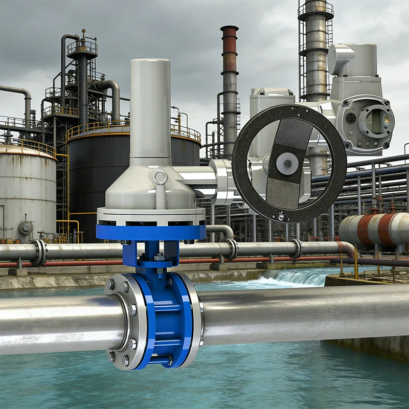 Multi Turn Electric Motorized Actuator With High Torque Bevel Gear Drive Coupling C5-M ISO5211 Flange For Pipeline Valves