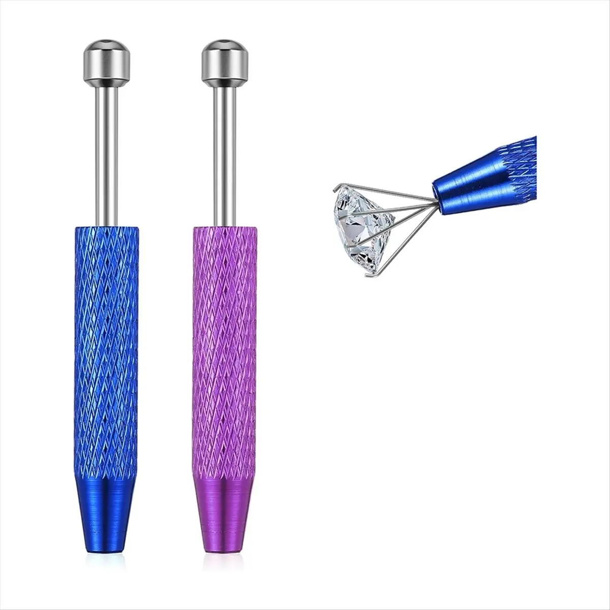 AA83 2Pack Piercing Ball GrabberTool, 4-Claw Pick Up Tool Mini Piercing Removal Tool, for Small Parts Ic Chips Pickup