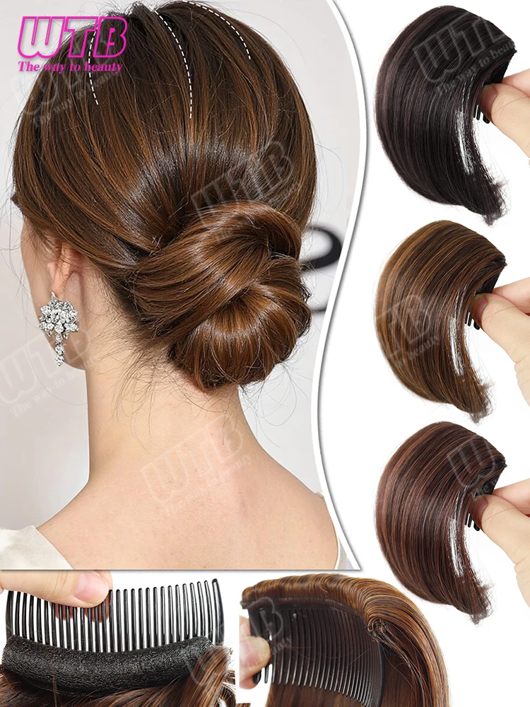 WTB Topper with Comb Synthetic Wig Volumizing Hair Extension for Women Easy Clip-In Hairpiece for Daily Wear Holidays & Wedding