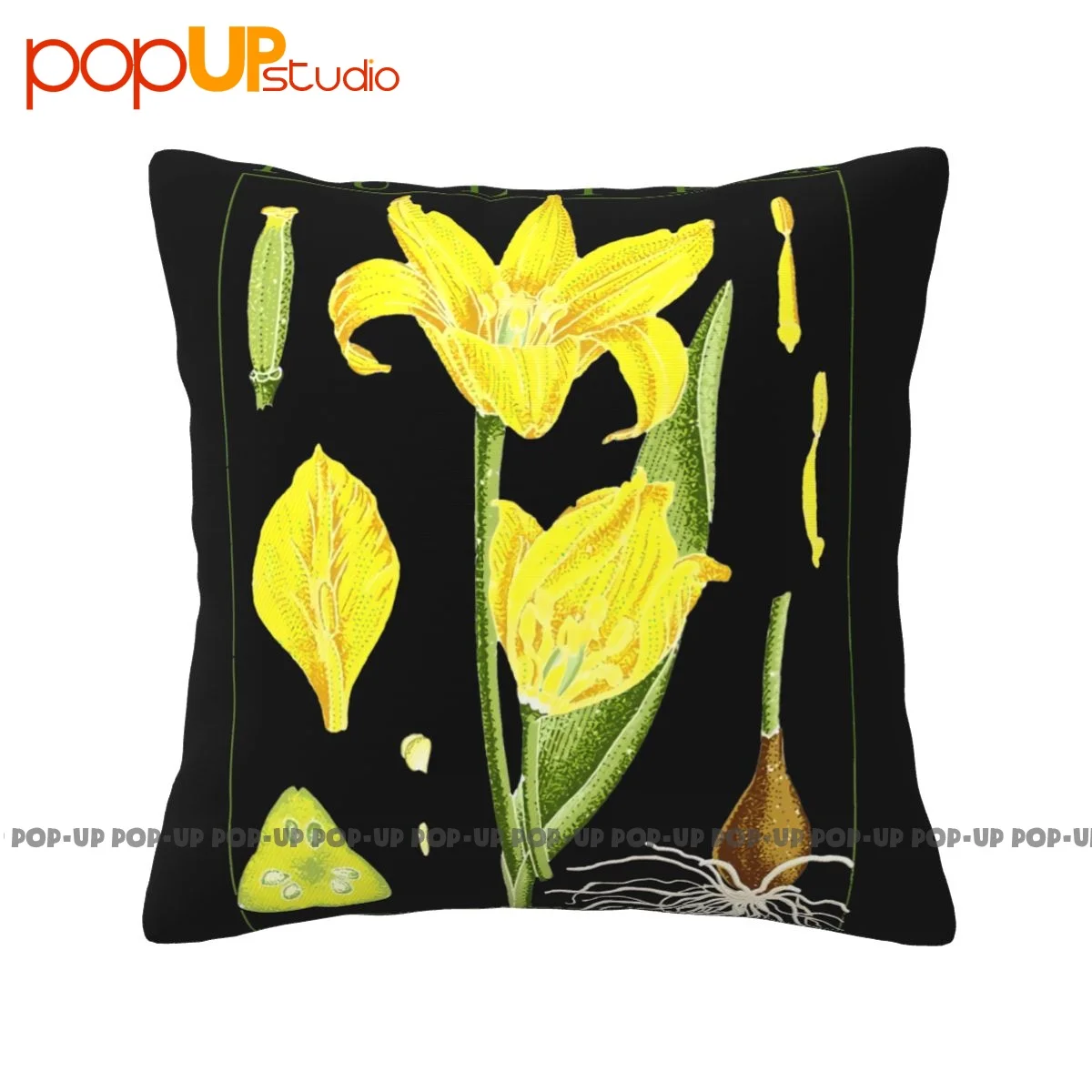 Thick Tulip Botanical Garden Plant Print Art Botany Pillowcase Throw Pillow Cover Anti-Mite