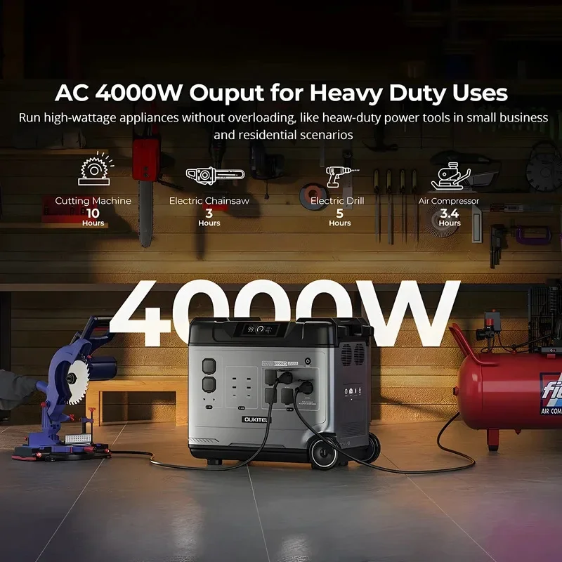 Applicable to 【Hot】4000W 5KWh Silent Generator Backup Power LiFePO4 Battery Charger UPS Solar Portable Power Station