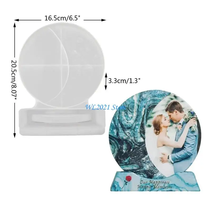 G5GC إطار صورة القمر الهندسي قالب من السيليكون مع قاعدة راتنجات الايبوكسي صب المجوهرات أداة صنع ديكورات المنزل الحرفية ذاتية #6