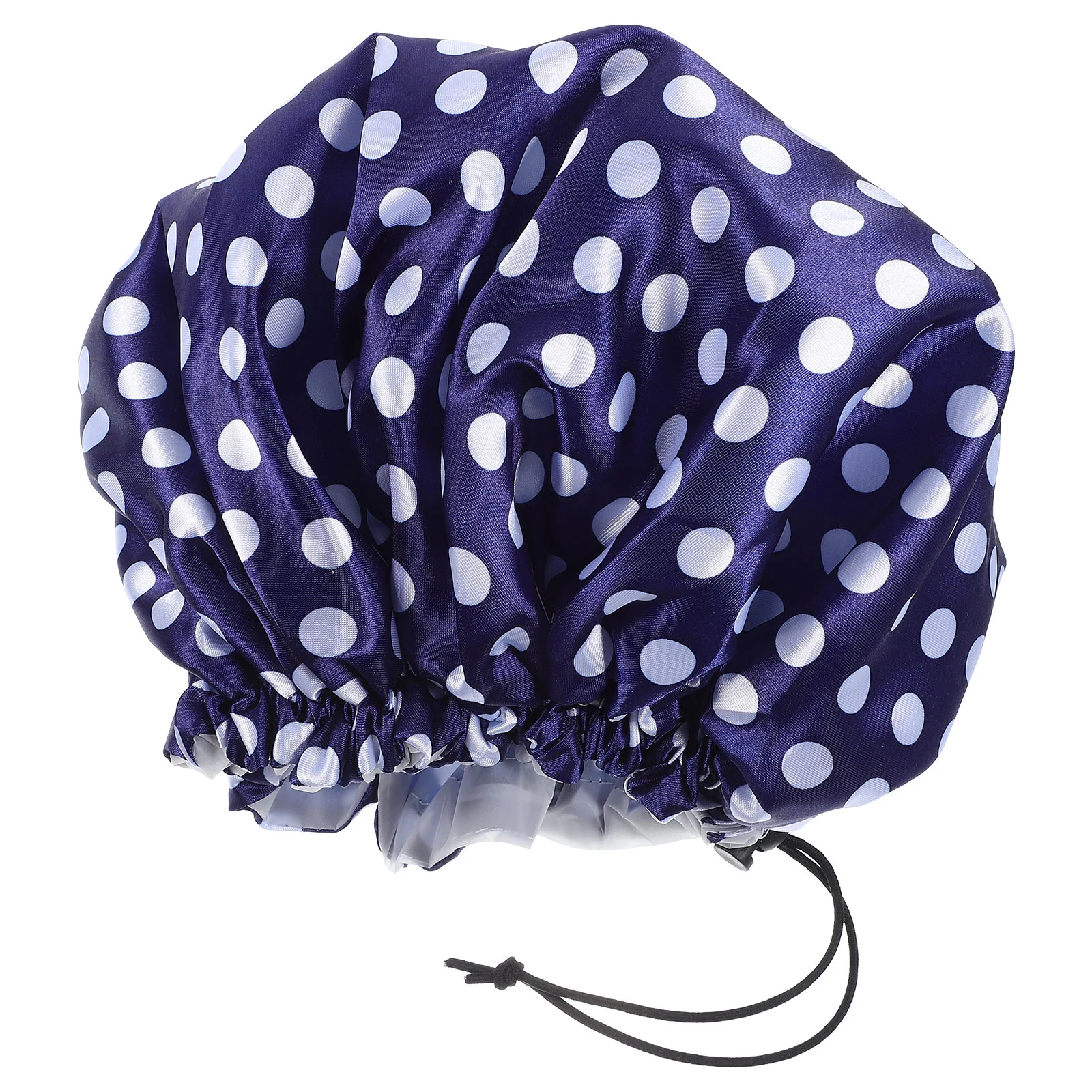 

Hair Cap 2-layer Sauna Cap Adjustable Women Bathing Hat Dot Pattern Shower Hat Supply shower caps for women
