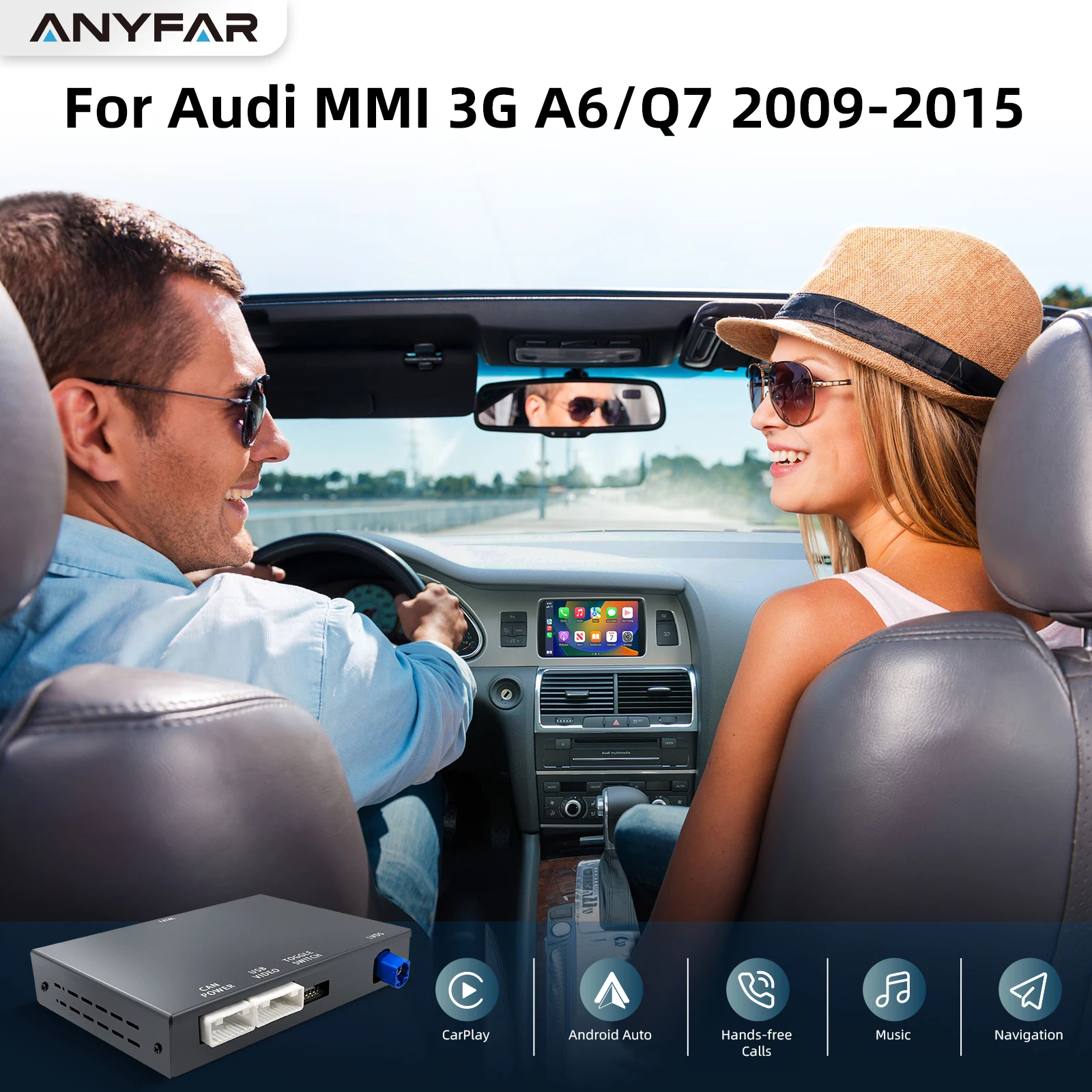 تعديل السيارة اللاسلكي من ANYFAR/Android لسيارة أودي A6/Q7 MMI AirPlay وصلة مرآة الوسائط المتعددة #2
