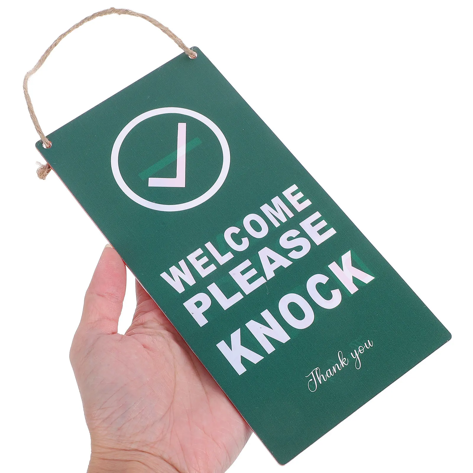 Double-Sided Hanging Door Sign Business Open Closed Status Acrylic Plaque for Shops Offices Restaurants Welcome Please Knock Do