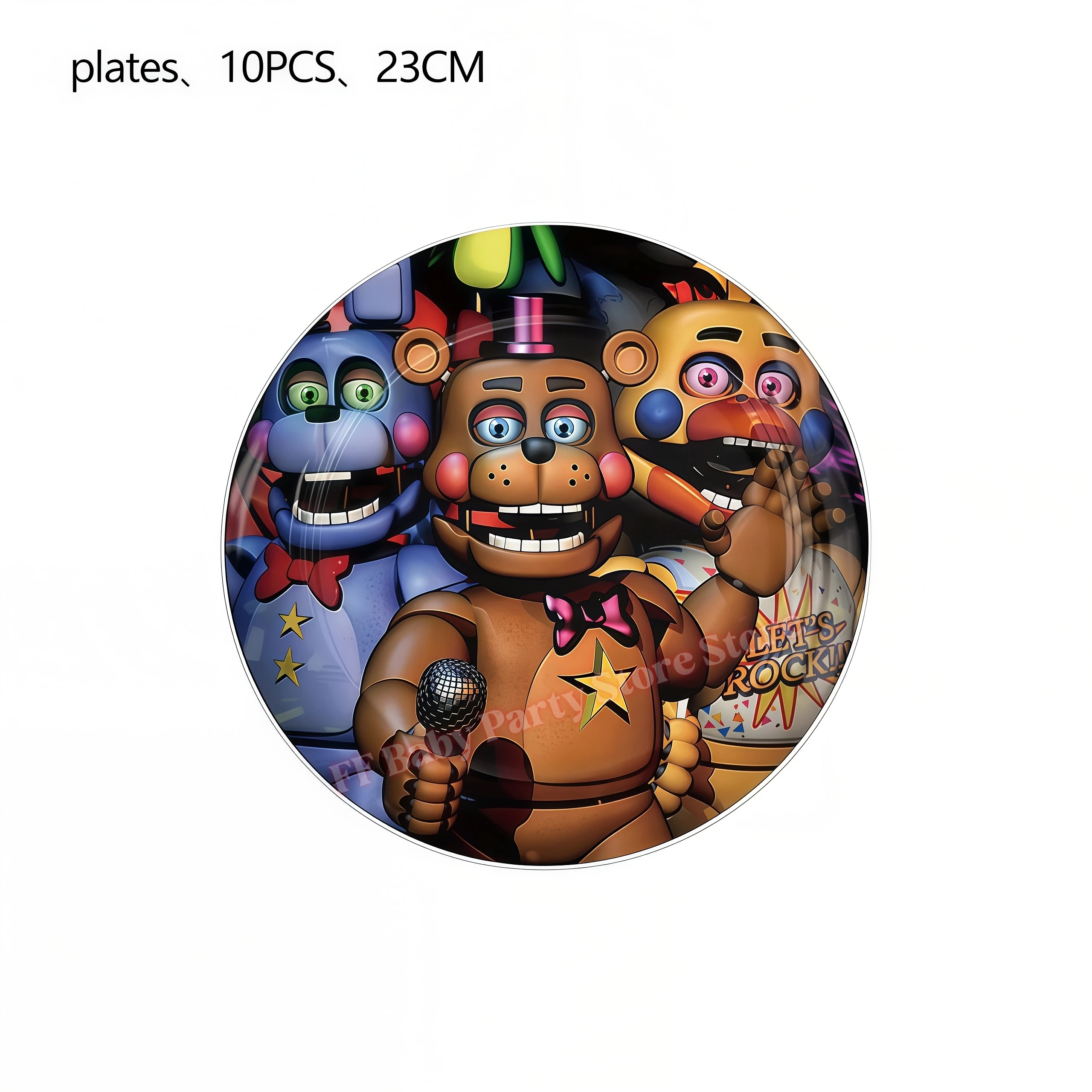 Five Nights Bear Geburtstagsparty-Dekorationen: Teller, Becher, Hintergrund, Freddy-Ballon für Kinderpartys, FNAFs Event-Zubehör und Geschenke – Detail 4