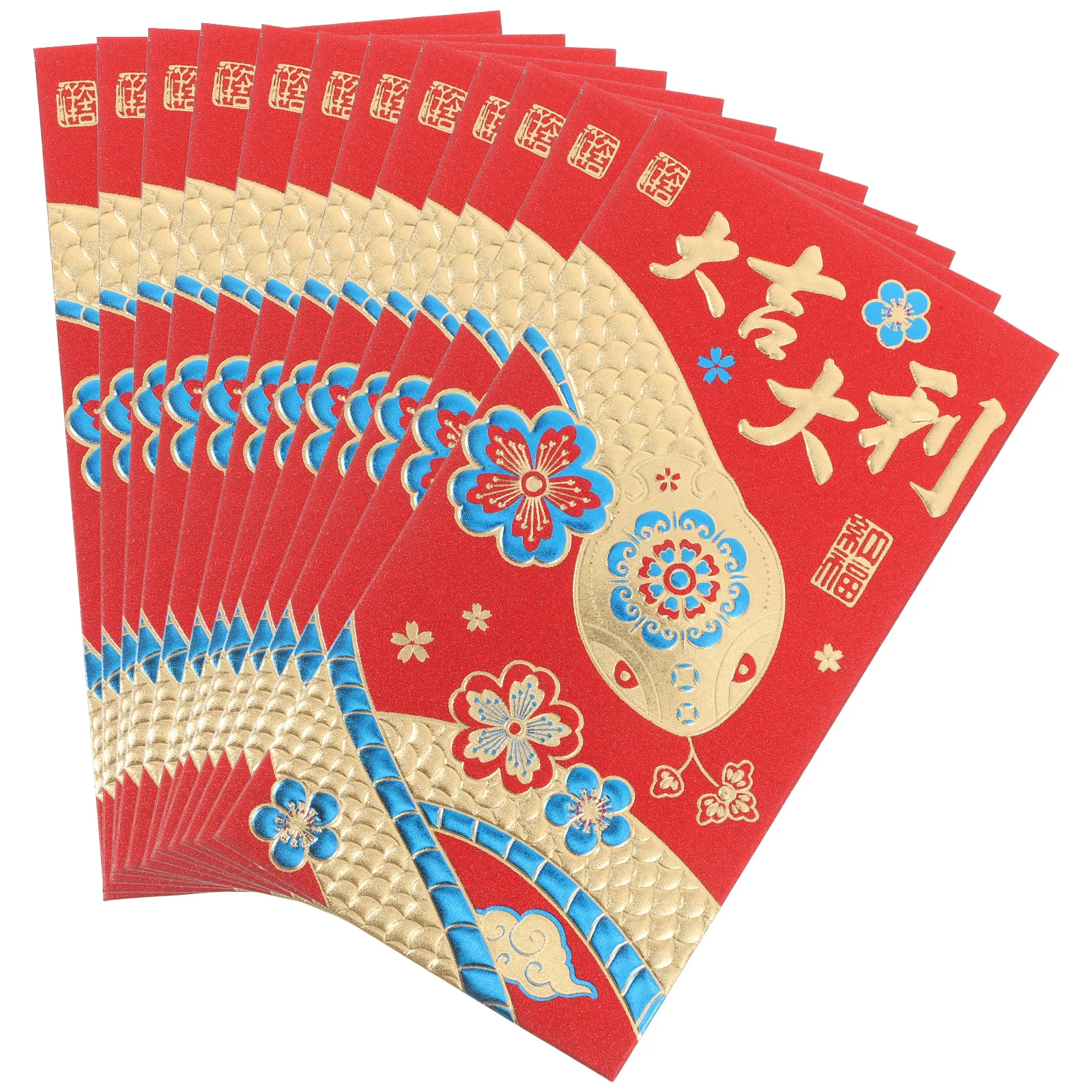 

12pcs Red Envelopes Chinese Money Bags Lunar New Year Hongbao Snake Design Wedding Cash Pockets Versatile Envelopes Festive