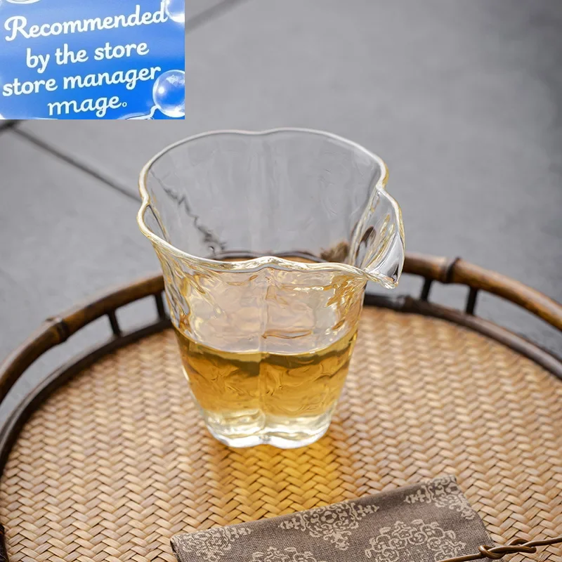 

Hammer Pattern Begonia Glass Fair Cup Borosilicate Tea Pot Handmade Kung Fu Tea Set Heat-Resistant Tea Pitcher Gong Dao Bei