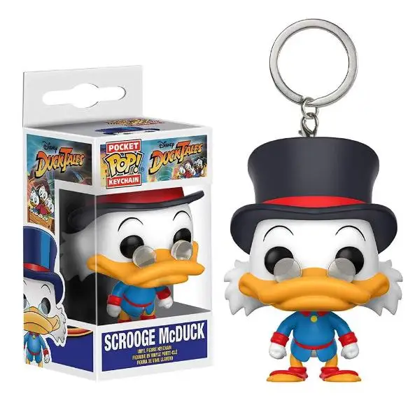 Funko Disney Cartoon Scrooge Mcduck Pocket Keychain Vinyl Action Figure Collectible Model toys for Children Christmas Gift