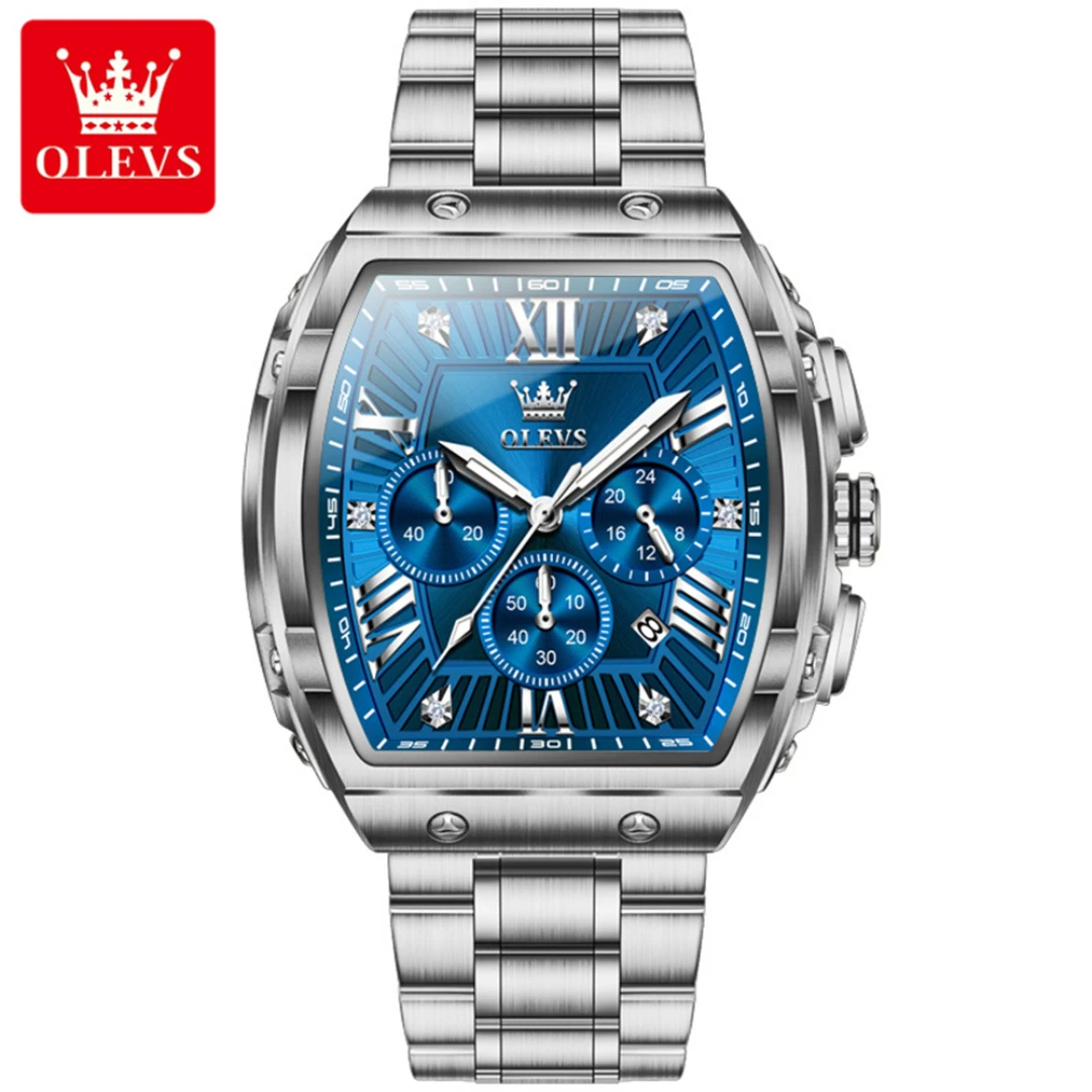 

OLEVS 5639, кварцевые модные часы, подарок, ремешок для часов из нержавеющей стали, наручные часы с круглым циферблатом, светящийся маленький секундный календарь