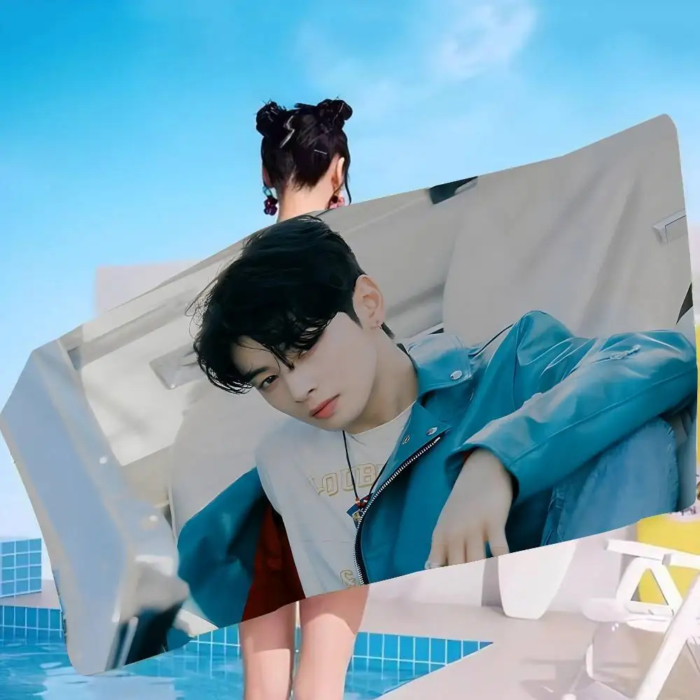 Kpop A-Astro Cha Eun Woo Anime Beach Swimming Towel Soft Absorbent Washcloth Children's Gifts for Kids Travel Camping Gym