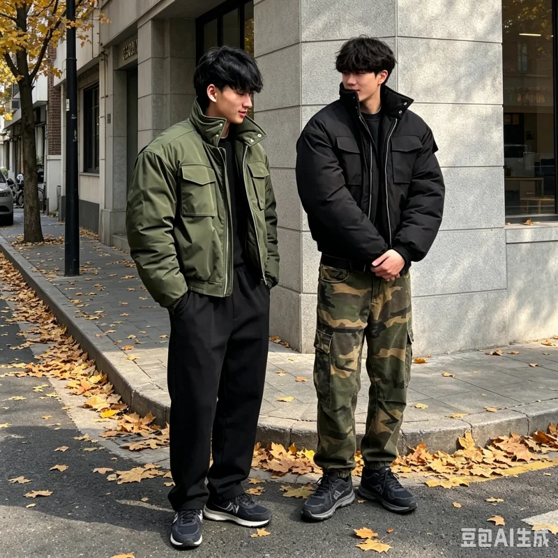 Jacket, cotton jacket, men's winter coach, high-end sense, rugged and handsome standing collar short workwear jacket
