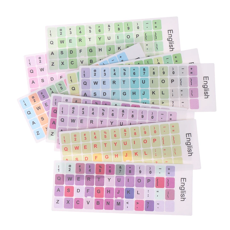 

English Keyboard Sticker Makaron Color Keycap Key Caps Cover Stickers Desktop Computer Laptop Sticker